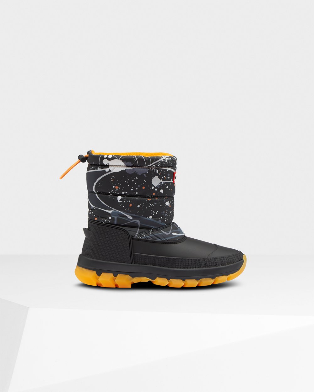Womens Snow Boots - Hunter Original Printed Insulated Short (76TLUAQPH) - Grey Black